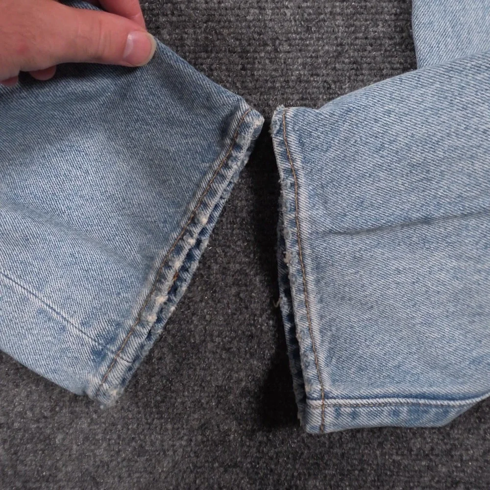 Levis Premium Selvedge 501 Jeans Mens 32x32 Blue Distressed Whiskered Button Fly